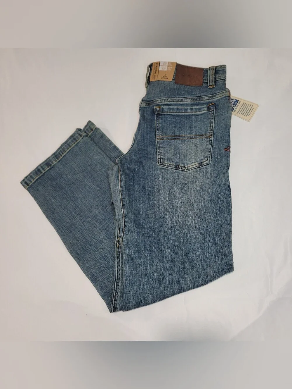 prAna Axiom Men’s 32x32 Antique Stone Wash Organic Cotton Jeans